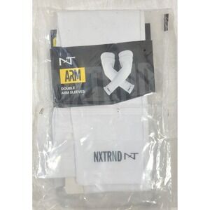 Pair of NXTRND Double Arm Compression Sleeves for Sports/Football - White